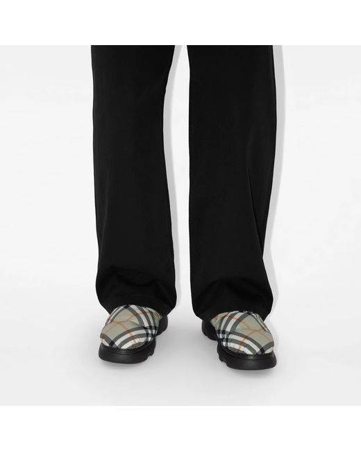 Burberry Multicolor Check Pattern Drawstring Pillow Mules for men