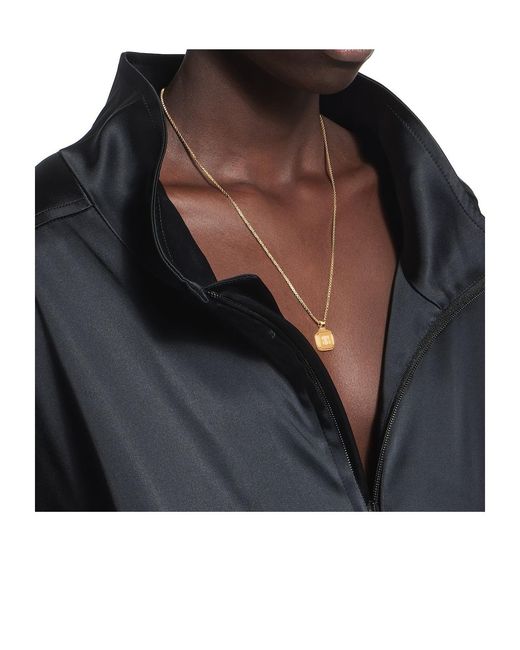 Balenciaga White Nano Square Long Necklace
