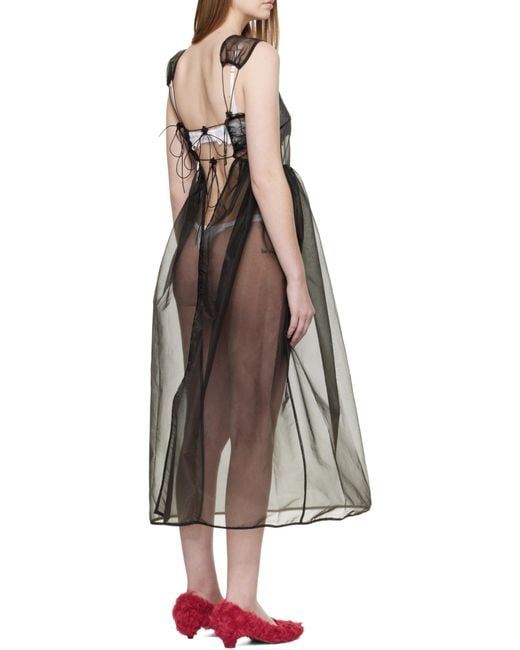 CECILIE BAHNSEN Black Camilla Liquid Myrtia Midi Dress