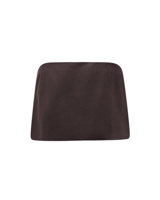 Miu Miu Brown Kid Mohair Miniskirt