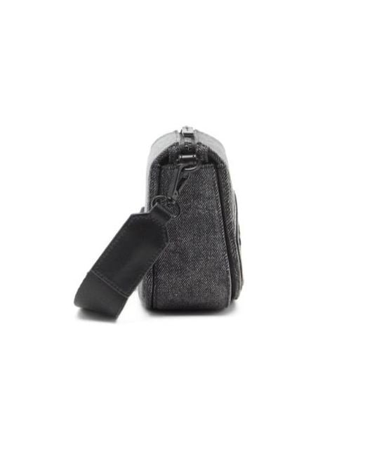 DIESEL Gray Oval Logo Messenger Bag for men