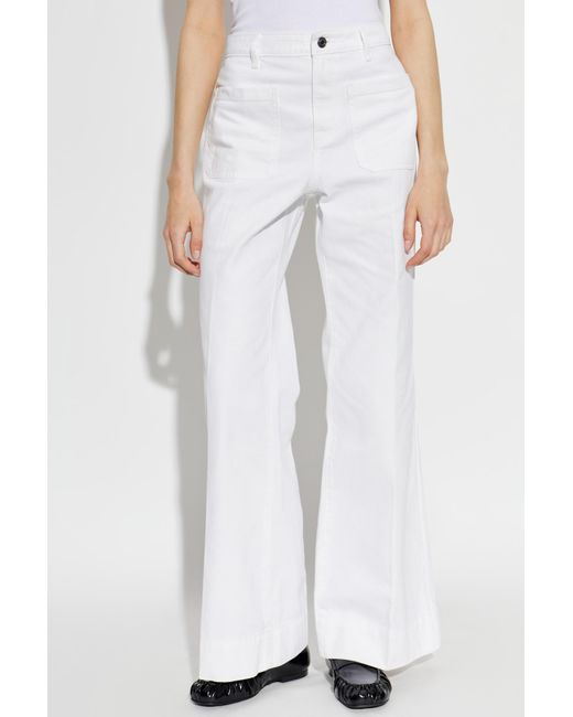 MICHAEL Michael Kors White Patch-Pocket Flared Trousers