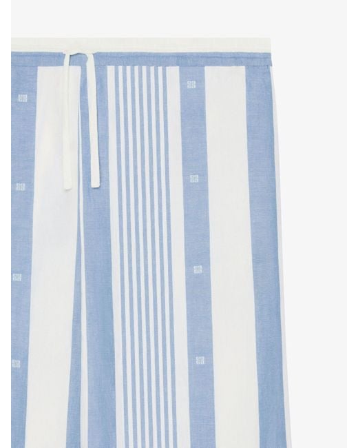 Givenchy Blue Striped Motif Drawstring Trousers