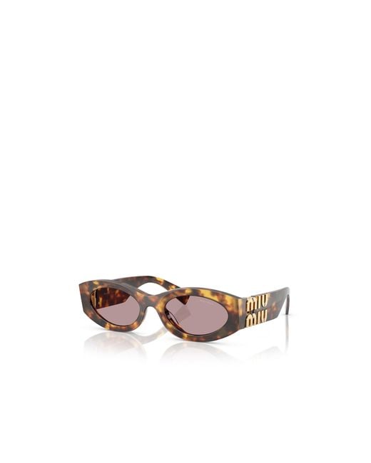 Miu Miu Pink Eyewear Oval-Frame Sunglasses