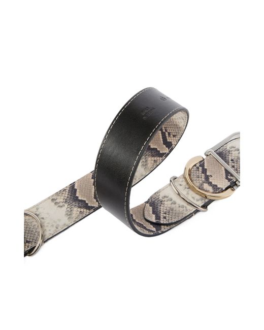 Pinko White Animal Print Belt
