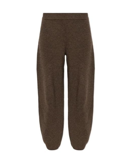 By Malene Birger Brown Elastic-Waist Casual Trousers