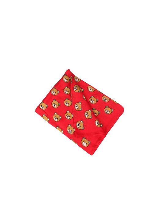 Moschino Red Logo Details Scarf for men