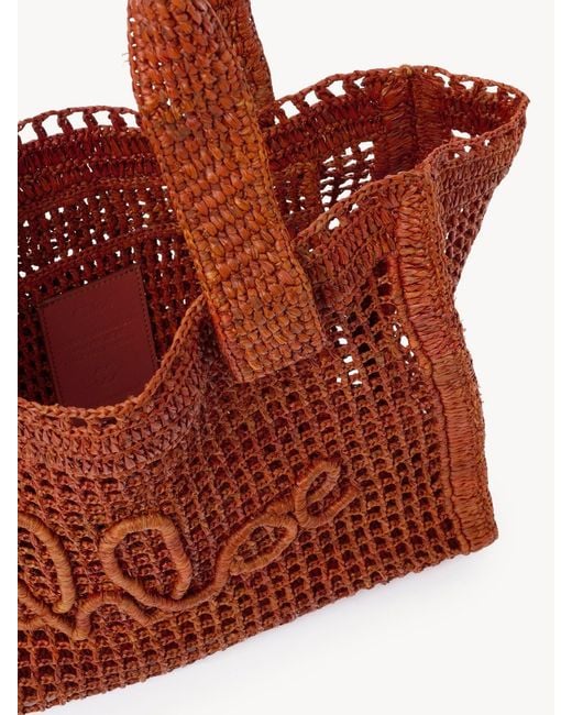 Chloé Red Chloé Summer Banana East-West Tote Bag