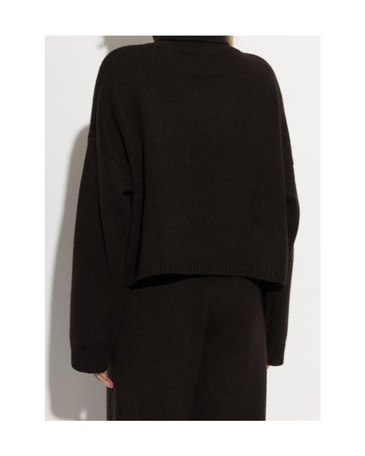 Lisa Yang Black Zerlina Boxy Turtleneck Knitted Sweater