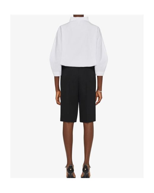 Givenchy White Logo Plaque Collared Shirt