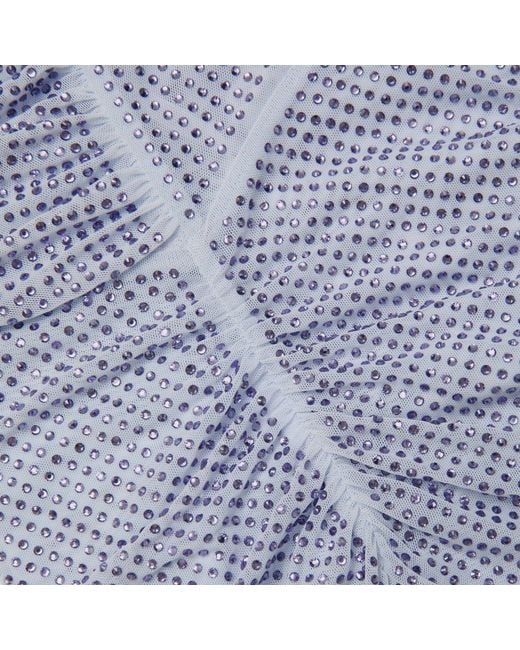 Self-Portrait Blue Embellished Top