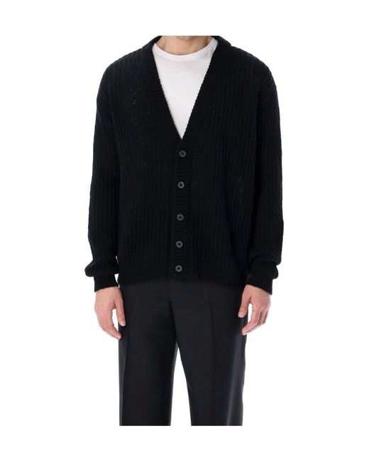 Prada Black V-Neck Knitted Cardigan for men