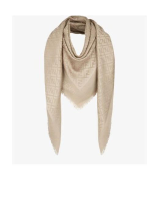 Fendi Natural Monogrammed Scarf