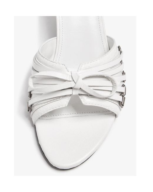 Balenciaga White Cagole Heeled Sandals