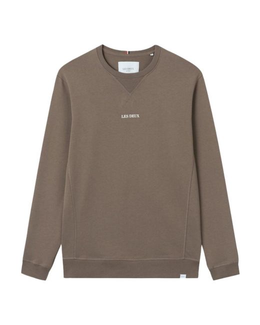 Les Deux Brown Round Collar Long Sleeve Sweater for men