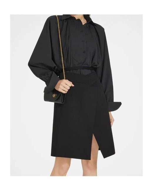 Patou Blue Artist Gathered Neckline Shirt