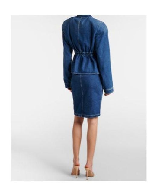 Nensi Dojaka Blue Gathered Denim Jacket