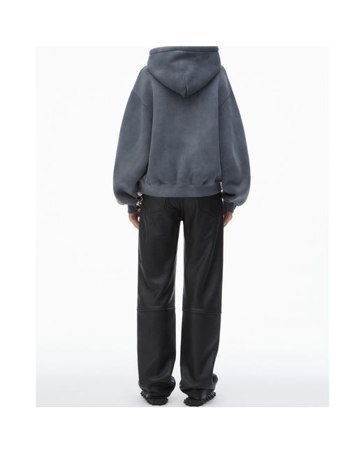 Alexander Wang Blue T By Structured Terry Puff Logo Hoodie