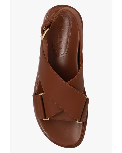 Marni Brown Leather 'Footbed'