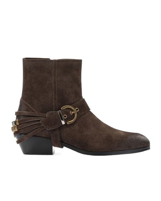 Pinko Brown Round-Toe Ankle Boots