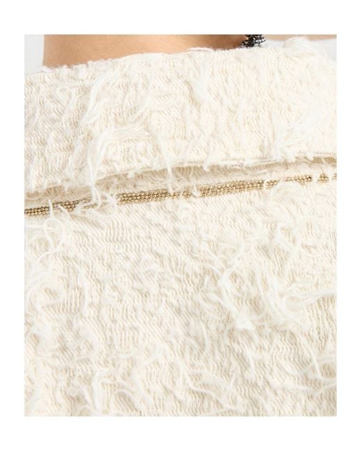Brunello Cucinelli White Fuzzy Dyed Denim Outerwear Jacket