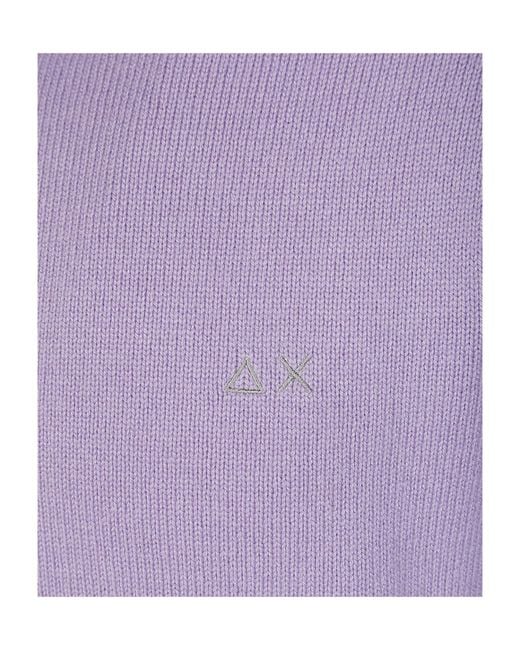 Sun 68 Purple Round Neck Sweater for men