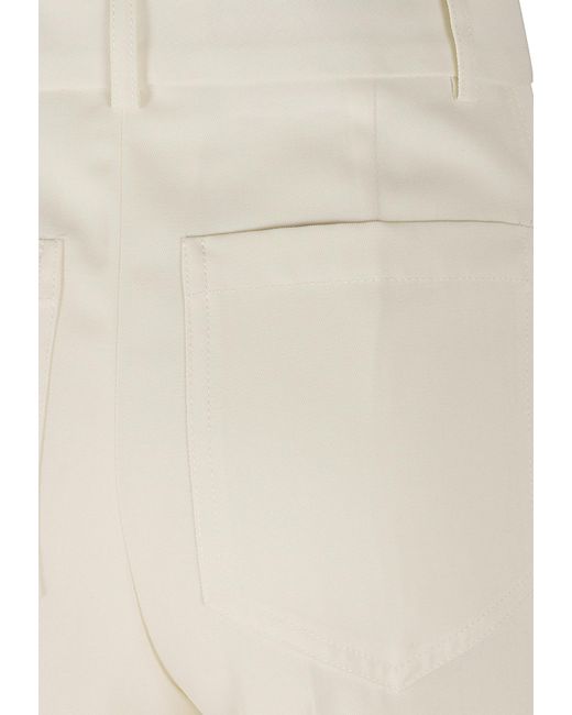 Victoria Beckham White Alina Patch-Pocket Wool Trousers