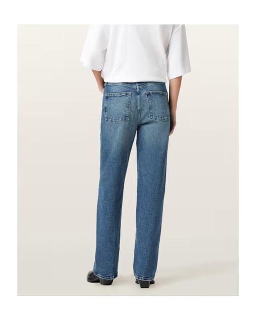 AllSaints Blue Ida Straight Leg Denim Jeans