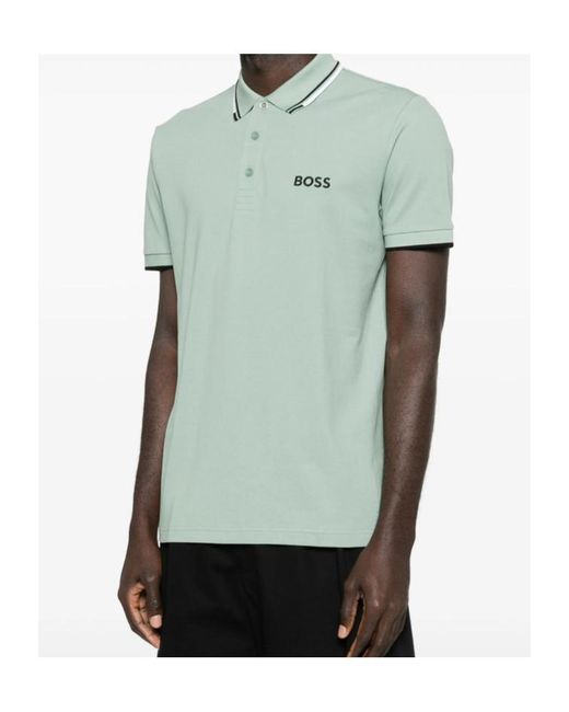 Boss Green Striped-Trim Polo Shirt for men