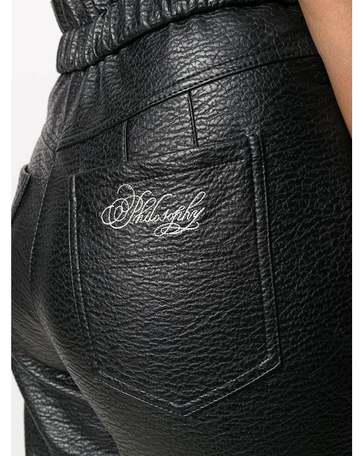 Philosophy Di Lorenzo Serafini Gray Faux-Leather Slim Trousers