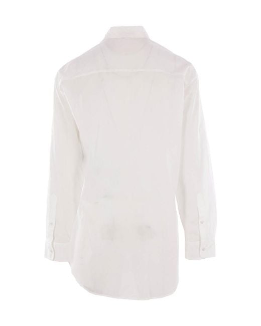 Ann Demeulemeester White Long-Line Tie-Hem Shirt for men