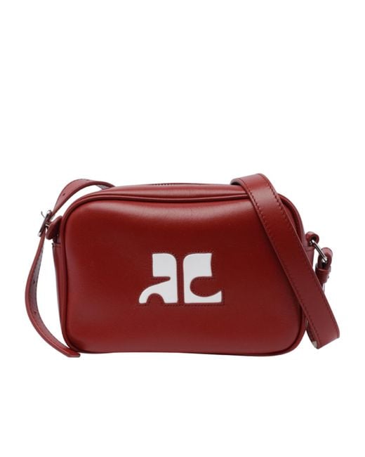 Courreges Red Courrèges Reedition Logo Patch Zip-Up Shoulder Bag