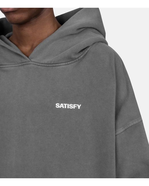 Satisfy Gray Logo-Print Hoodie for men