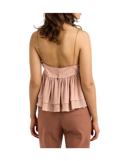 Chloé Pink Ruffle Cami Top