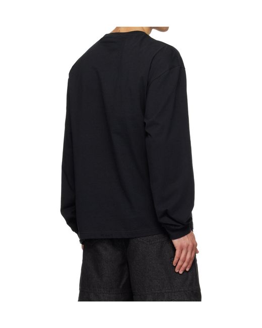 we11done Black Graphic-Print Sweatshirt for men