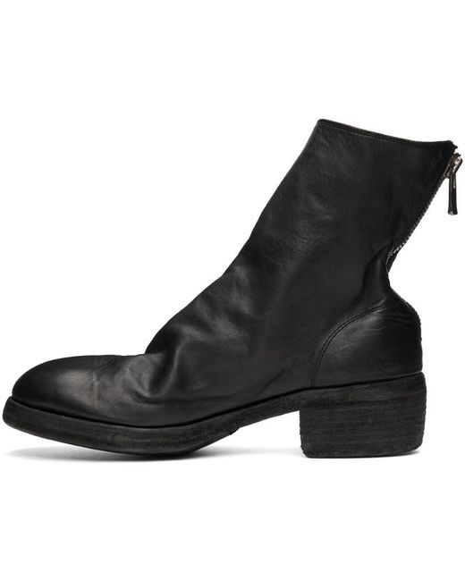 Guidi Black Soft Zipped Ankle Boots