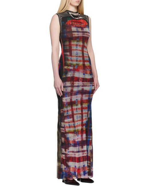 OTTOLINGER Red Printed Mesh Maxi Dress