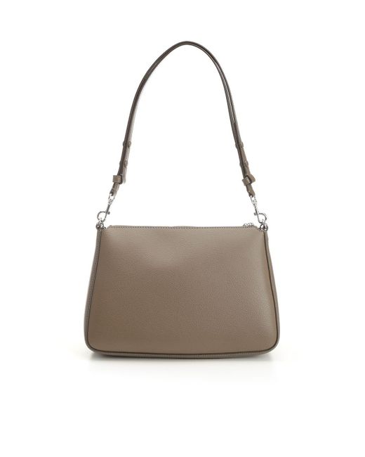Tory Burch Gray Chain-Linked Zipped Shoulder Bag