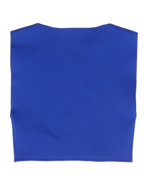 Jil Sander Blue Sleeveless Cropped Top