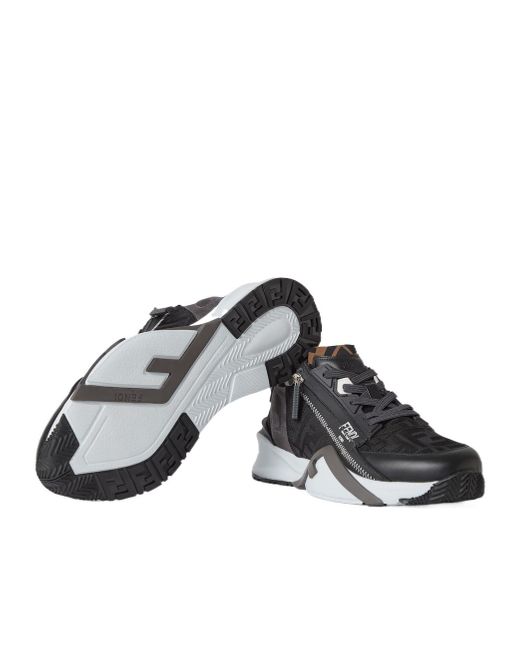 Fendi Gray Flow Low-Top Sneakers for men