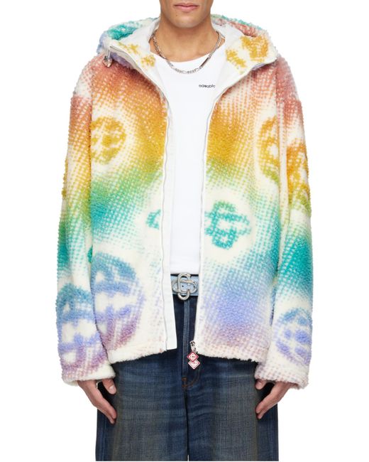 Casablanca Yellow Monogram Zip-Up Hooded Jacket for men