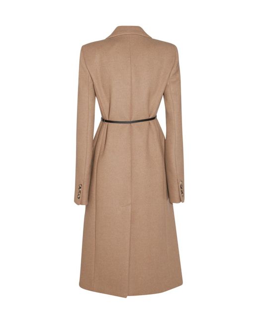 Sportmax Natural Ghia Double-Breasted Belted Trench Coat