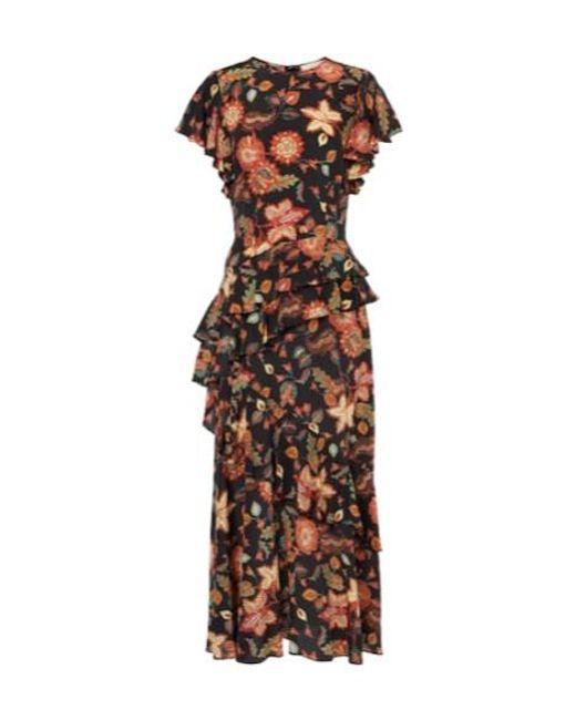 Ulla Johnson Brown Floral Print Long Dress