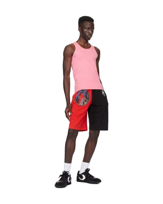 MARINE SERRE Red & Black Graphic Shorts for men