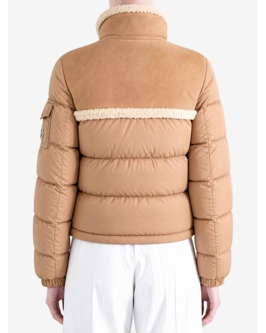 Moncler Natural Aurore Logo Patch Padded Jacket