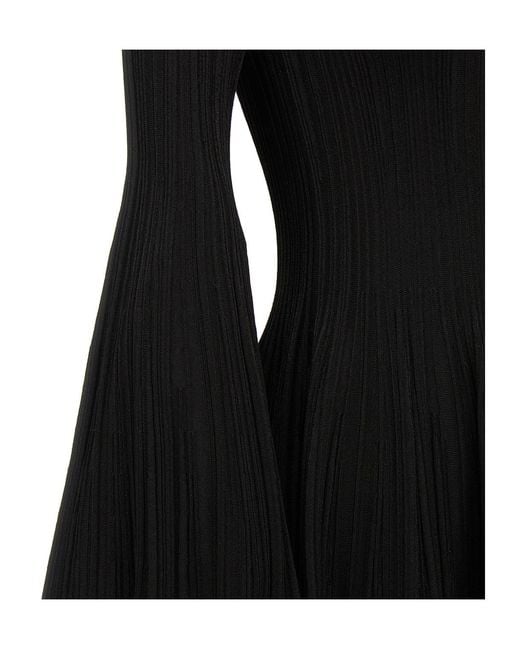 Antonino Valenti Black Patty Ribbed Knit Dress