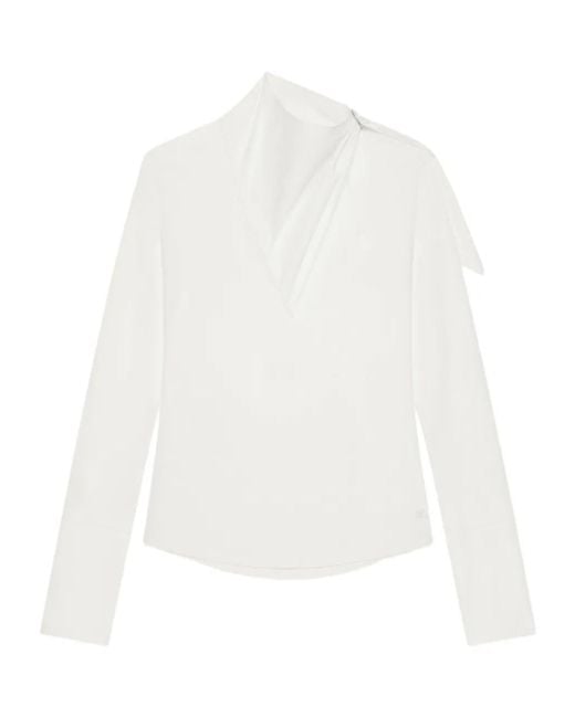 Courreges White Cotton Asymmetric Blouse