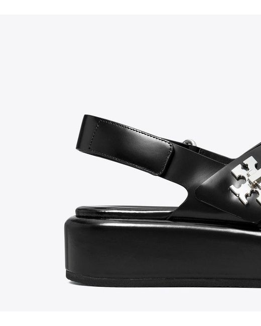 Tory Burch Black Turnlock Platform Sandals