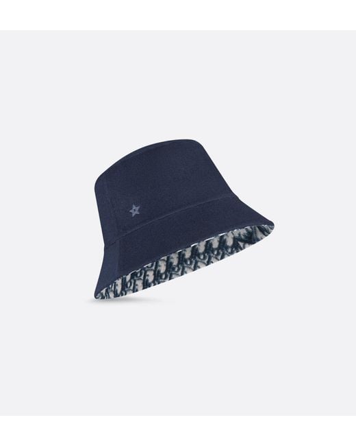 Dior Blue Reversible Teddy-D Small-Brim Bucket Hat