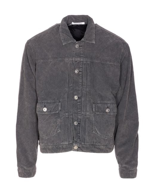 sunflower Gray Buttoned Velvet Jacket for men